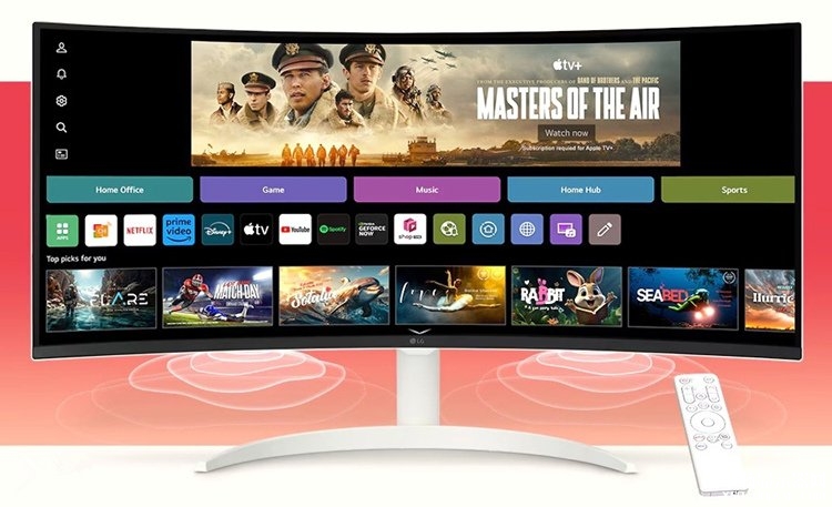 LG 34SR63QA-W显示器发布 2K曲面屏 内置WebOS，权威硬件评测网站,www.dnpcw.com